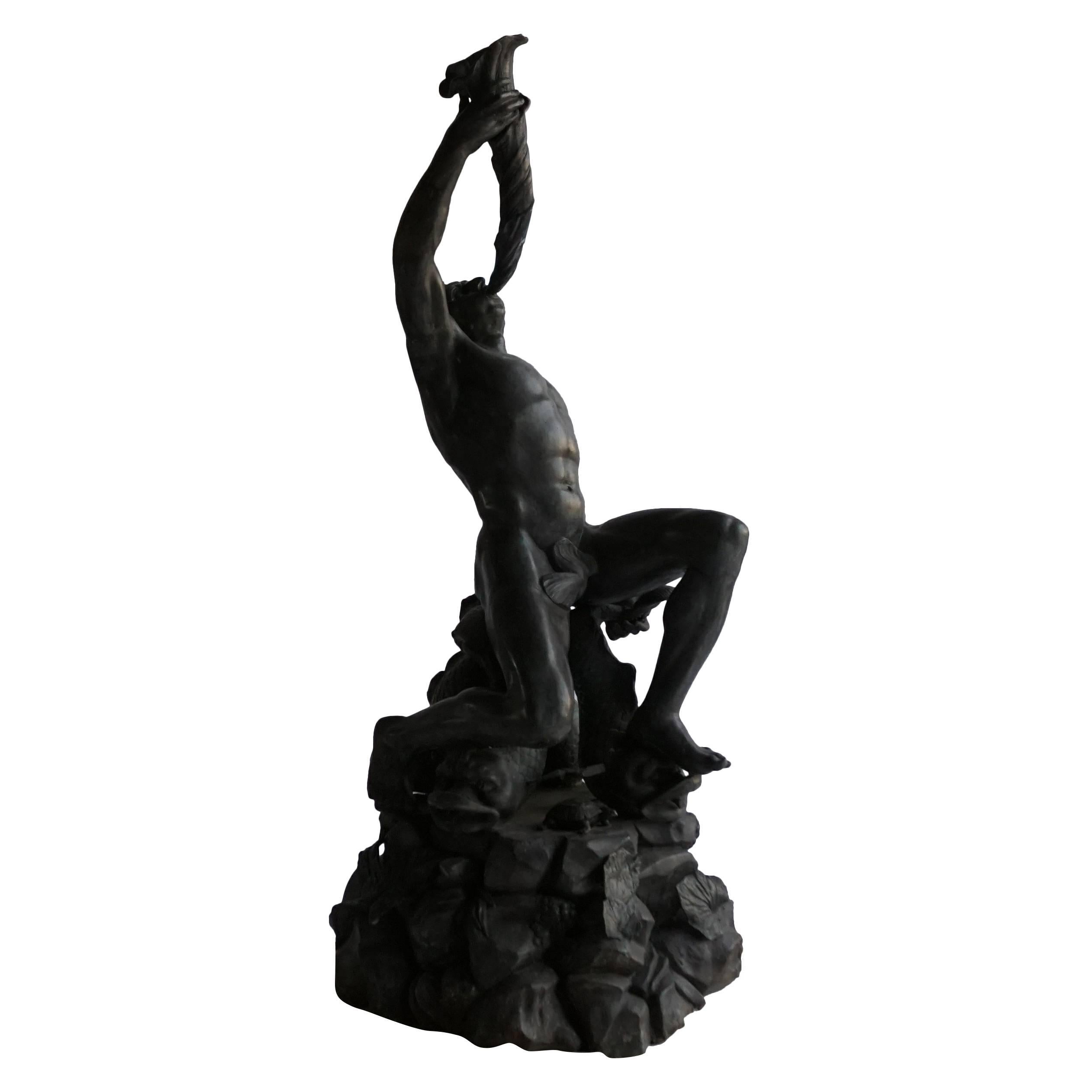 French Mid-19th Century Triton Sculpture