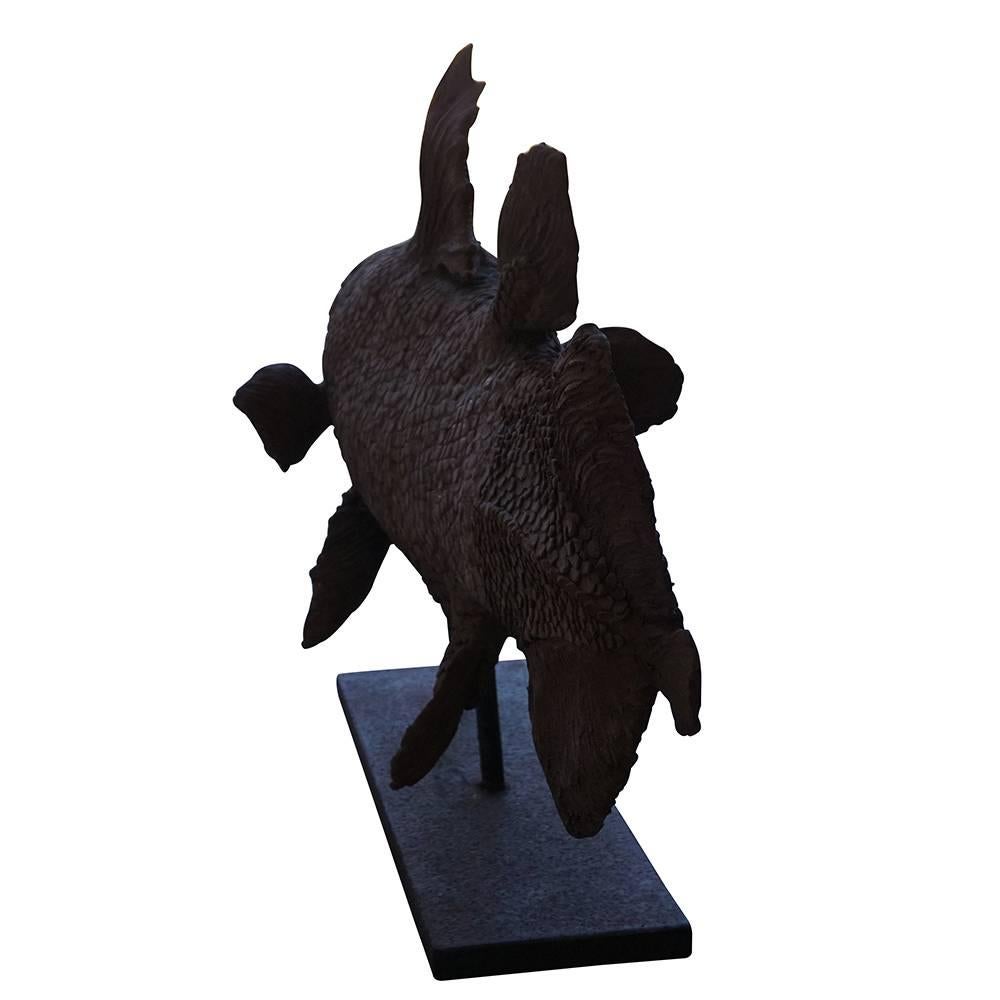 Hand-Crafted 20th Century, Italian Terra Cotta Clay Fish Statuette