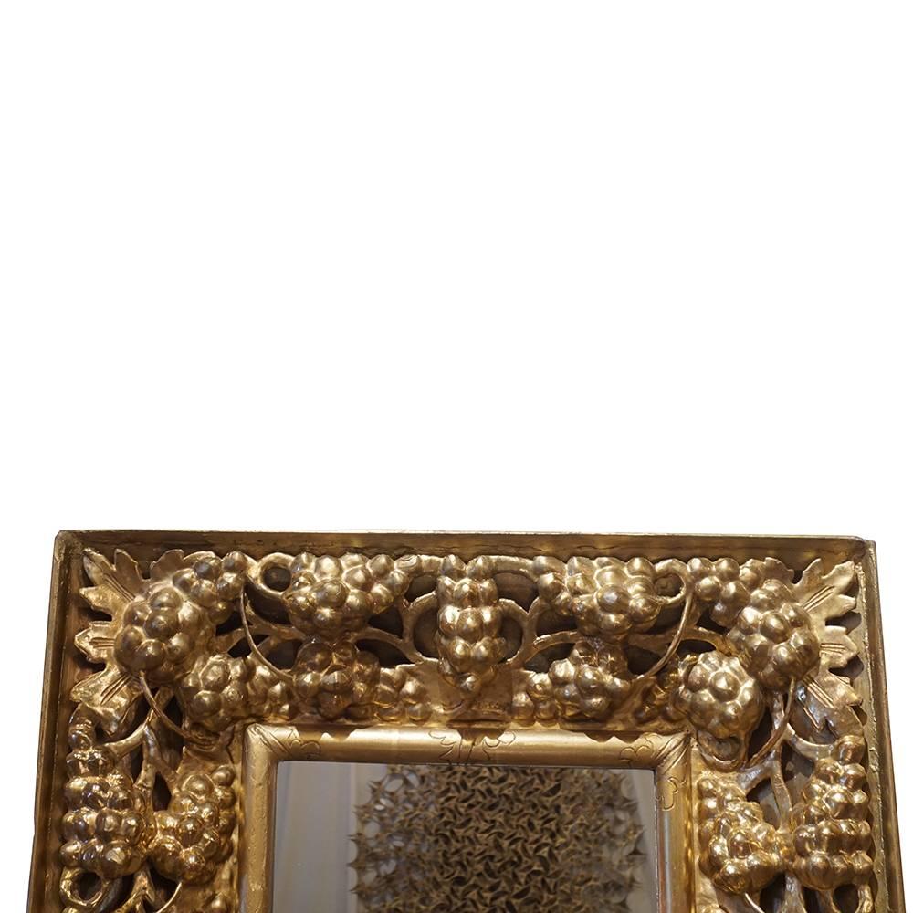 Baroque 19th Century Italian Gilded Wood Wall Mirror
