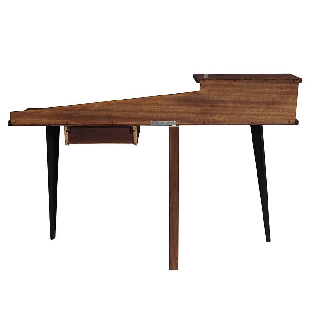 Mid-Century Modern 20th Century Rosewood Wall Desk, Italian Writing Wood Table
