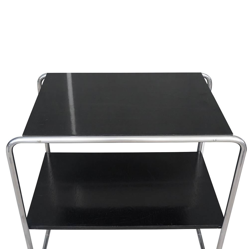 Bauhaus 20th Century Pair of Black Console Tables, Austrian Side Tables by Marcel Breuer