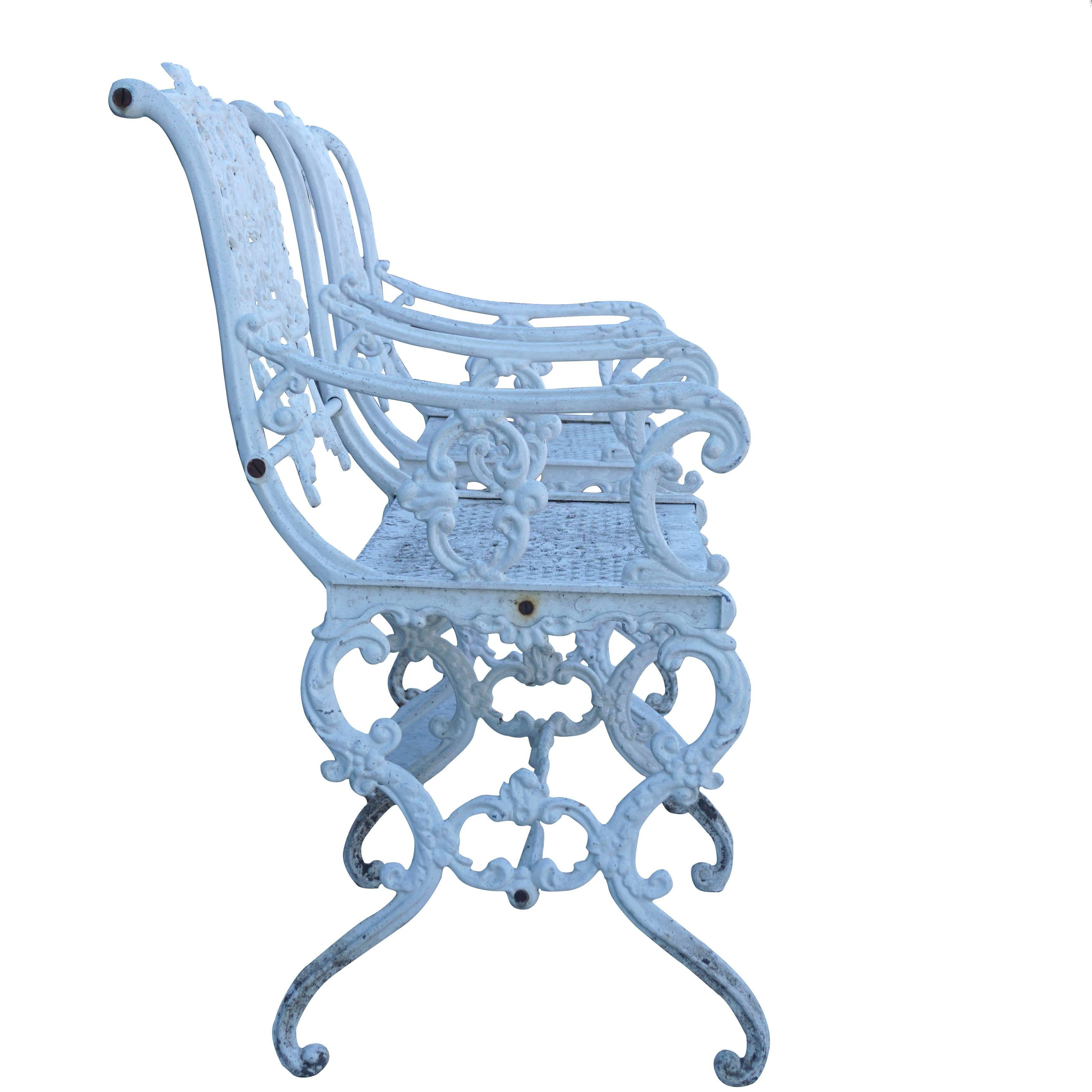 19th Century Pair of English Victorian Style Garden Fauteuils In Good Condition In West Palm Beach, FL
