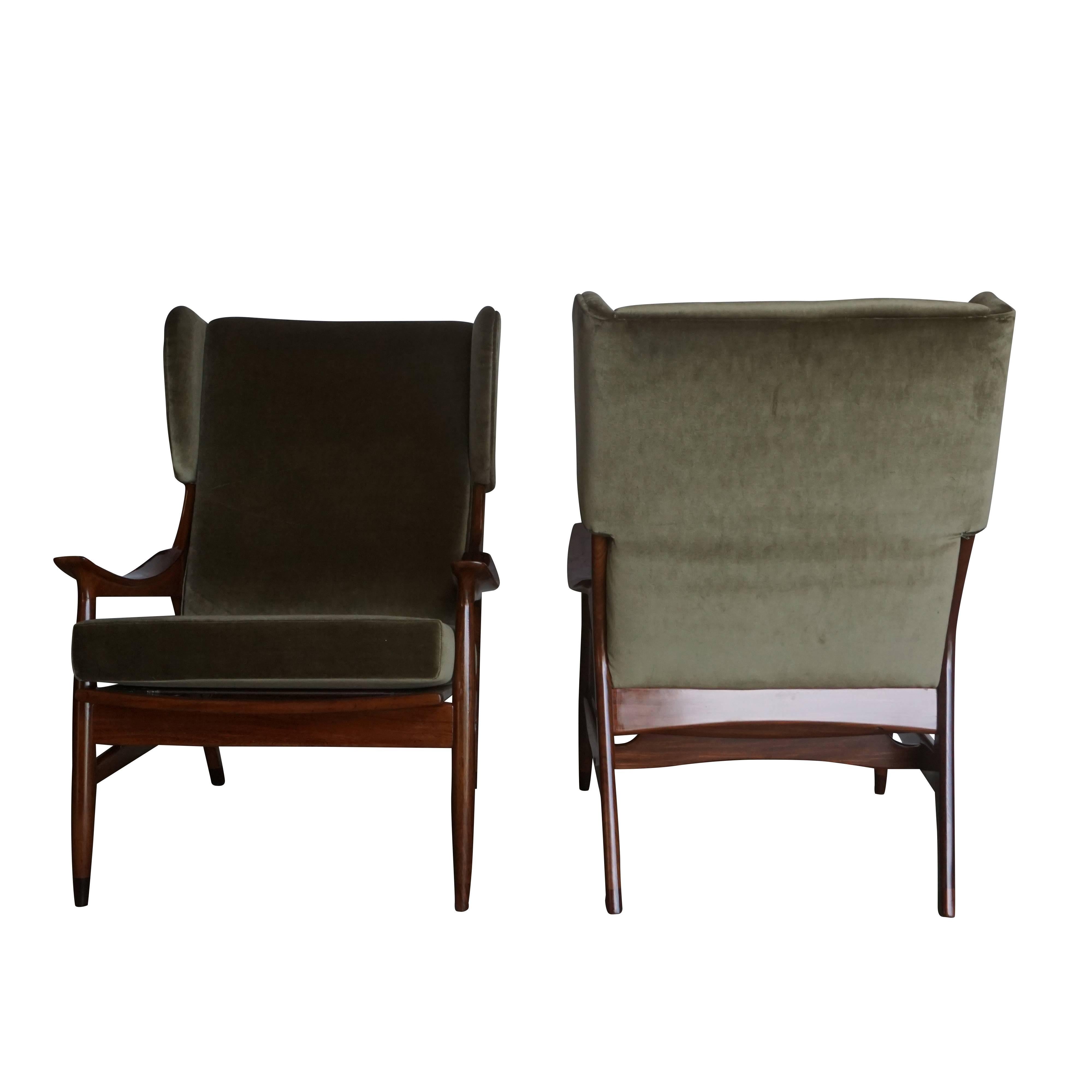 Mid-Century Modern 20th Century, a Pair of Danish Teak Wingback Chairs