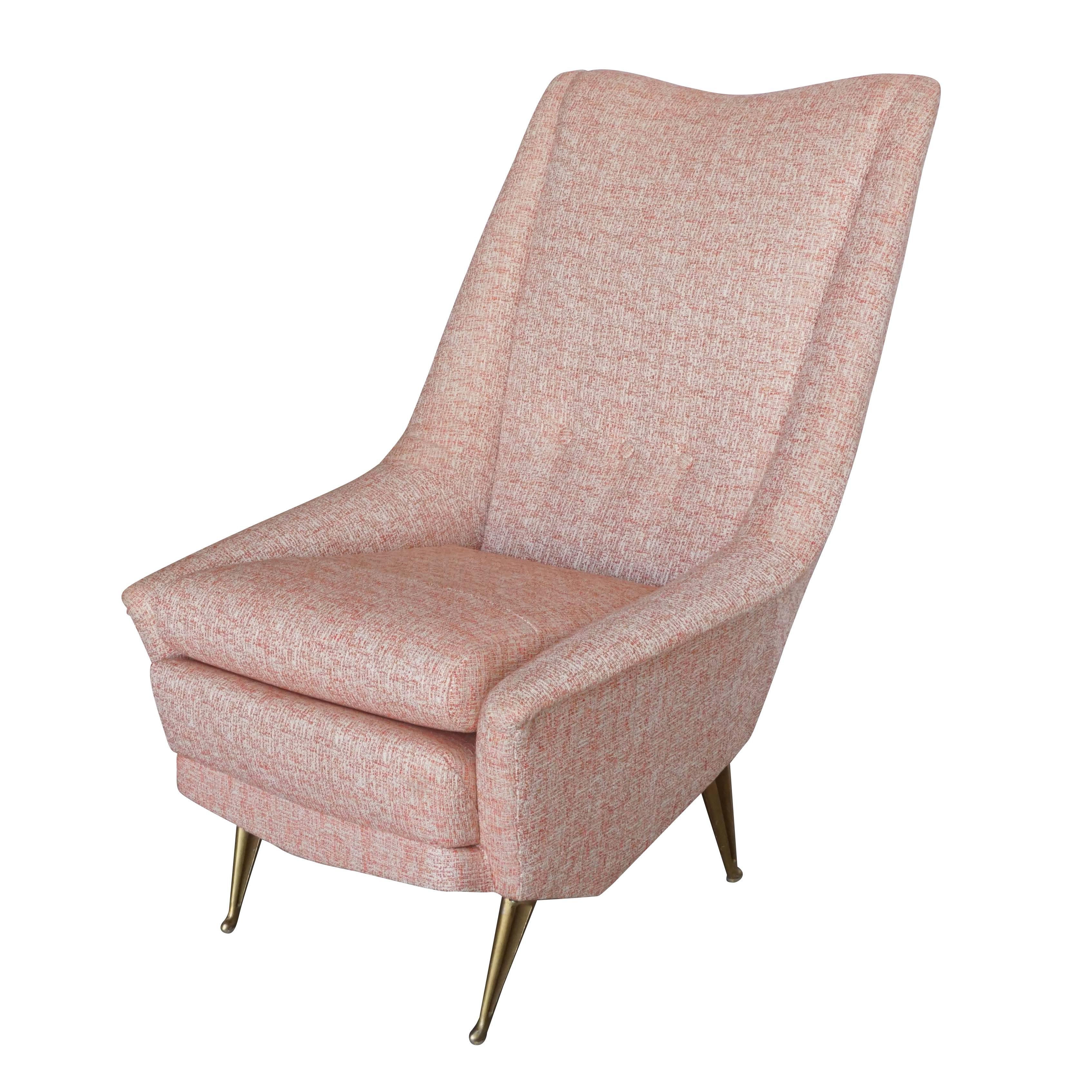 Mid-Century Modern 20th Century Italian Pair of Pink Style Lounge Chairs Marco Zanusso