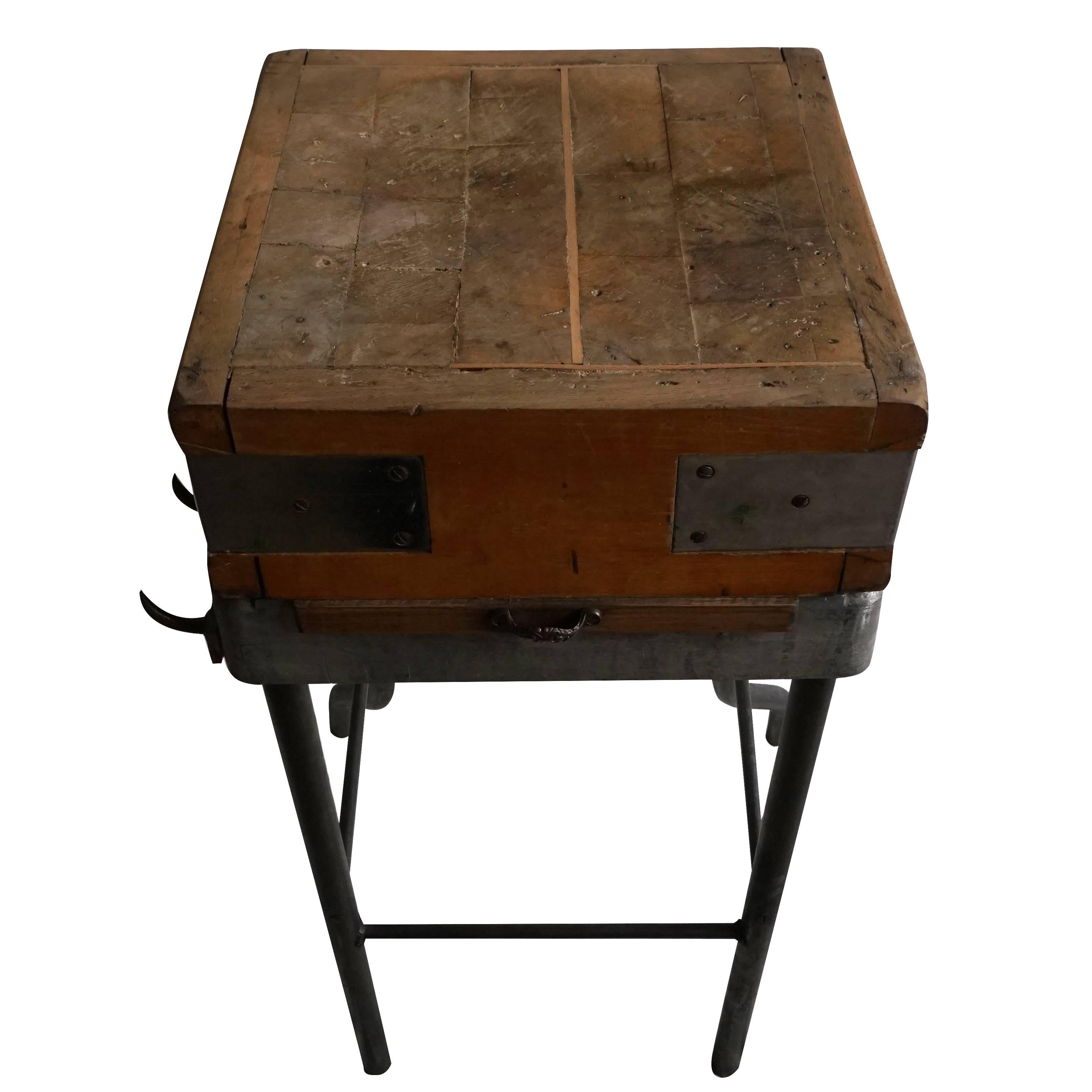 French 19th Century Vintage Butcher Block