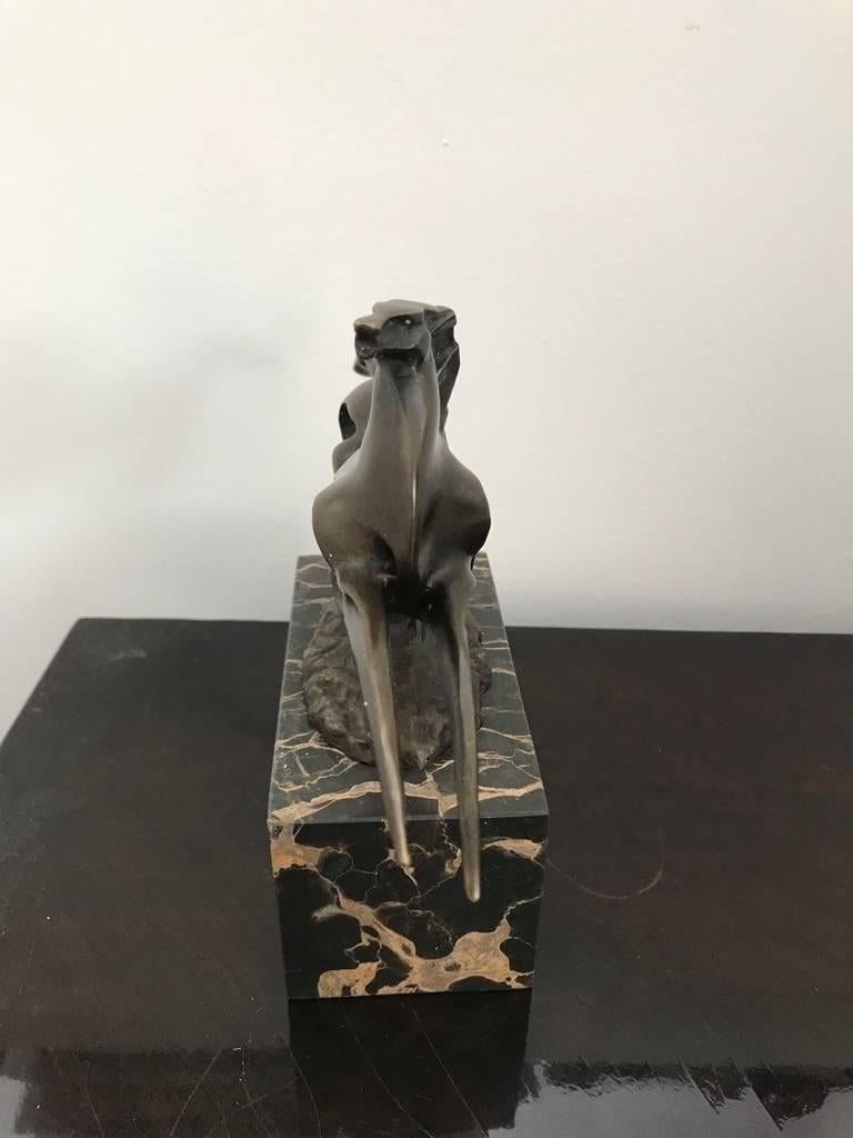 Abstract Modern Art Horse Stallion Bronze on Marble Base In Excellent Condition In North Bergen, NJ