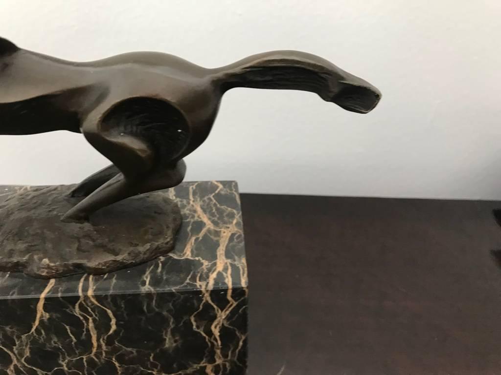 Late 20th Century Abstract Modern Art Horse Stallion Bronze on Marble Base