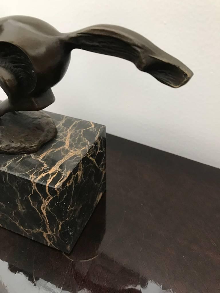 Abstract Modern Art Horse Stallion Bronze on Marble Base 2