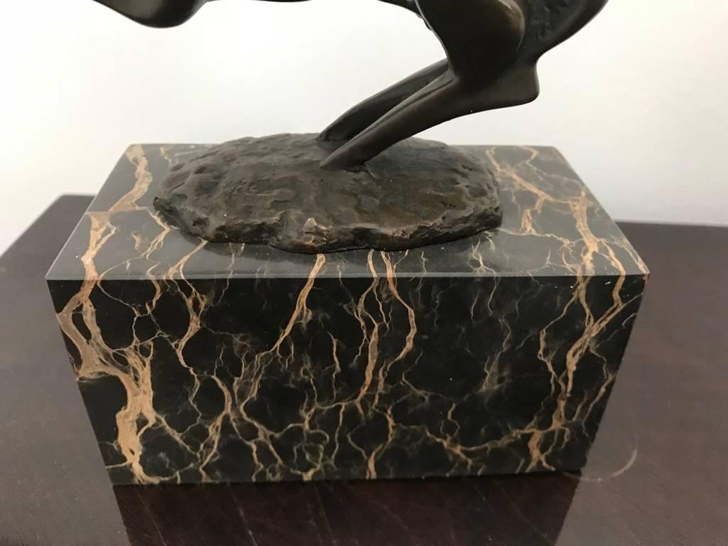 Abstract Modern Art Horse Stallion Bronze on Marble Base 1