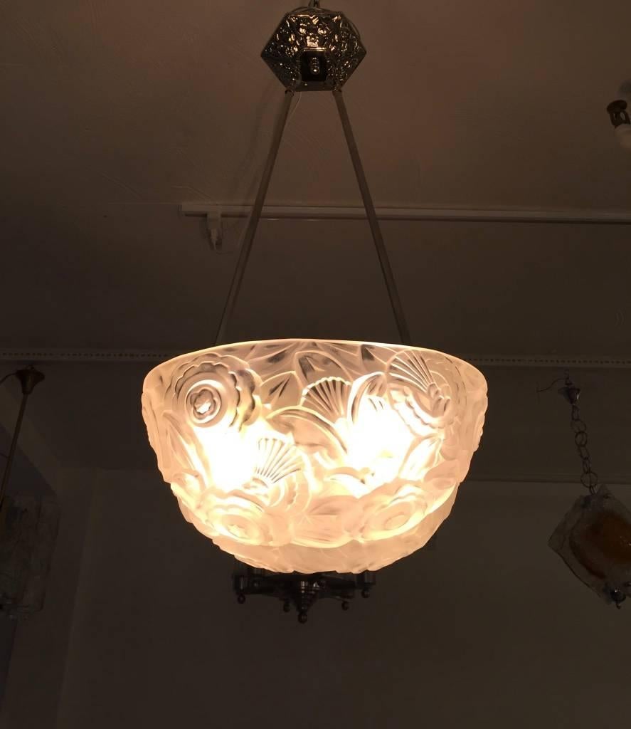 Lampadario Art Deco francese di Genet & Michon in vendita 2