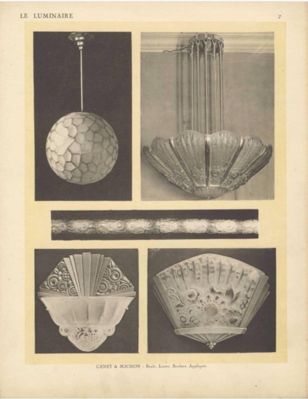 Set di quattro lampade francesi in stile Art Déco in vendita 3
