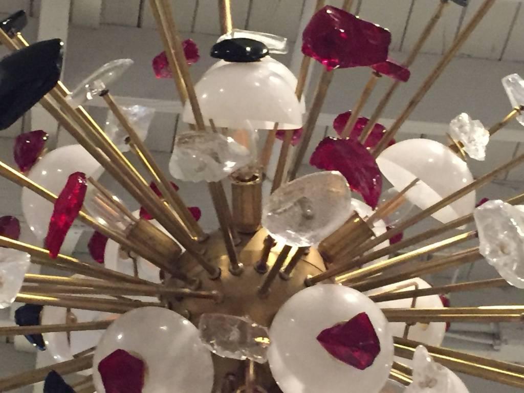 Incroyable lustre italien Spoutnik de style mi-siècle moderne en vente 1