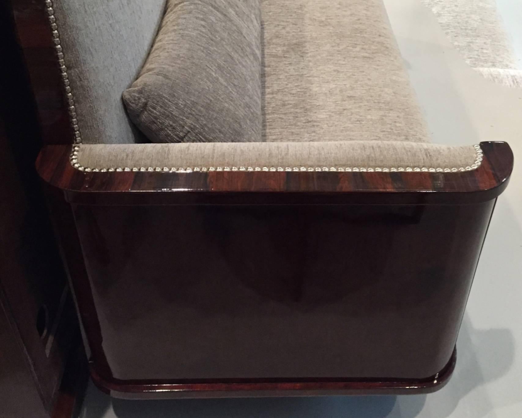 French Art Deco Macassar Sofa For Sale 3