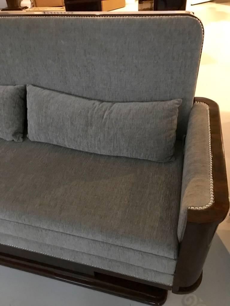 Französisches Art-déco-Sofa aus Makassar im Angebot 2