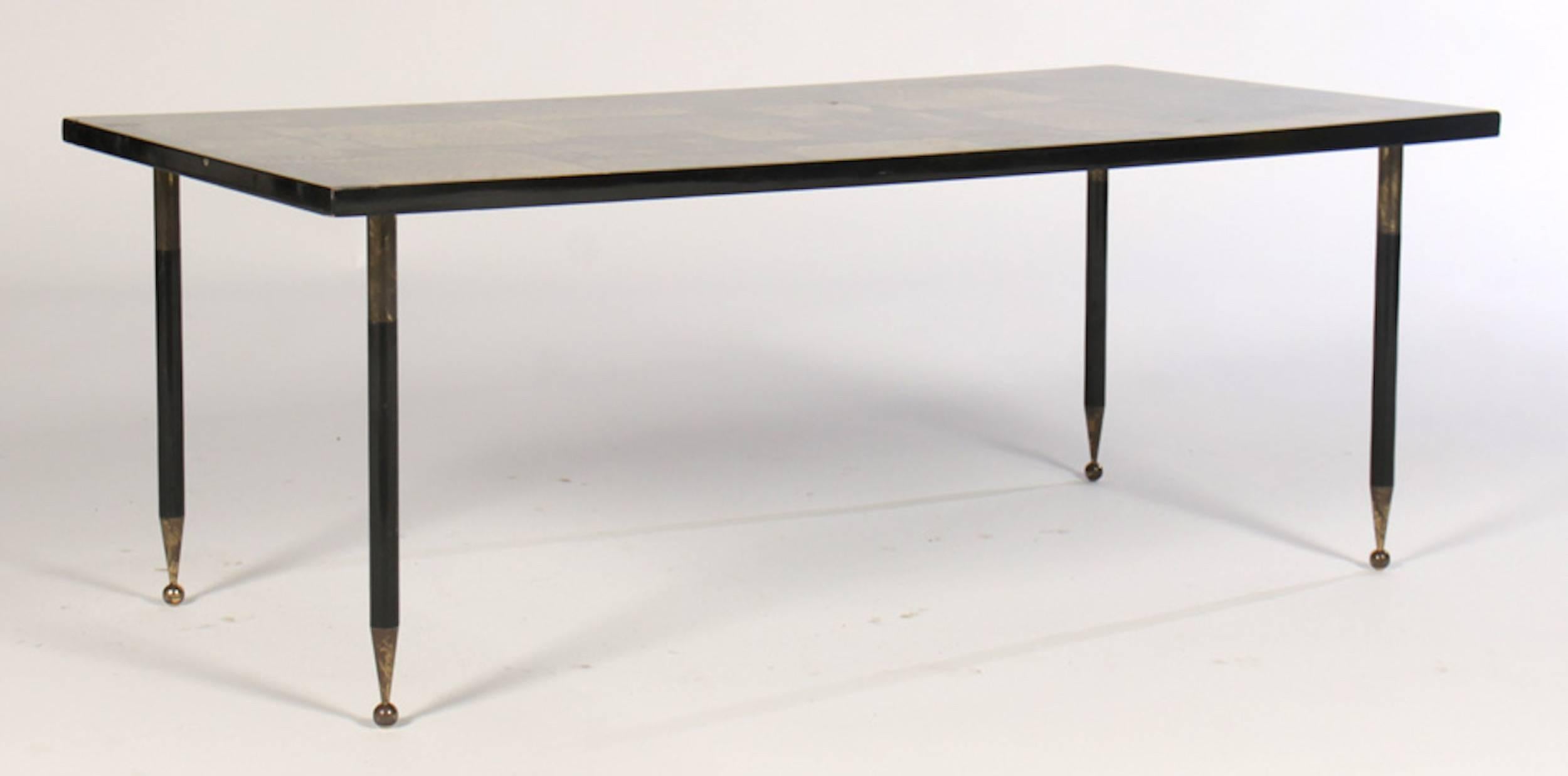 Italian Mid-Century Modern Gold Coffee Table For Sale 4