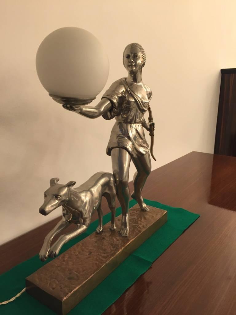 French Art Deco Table Lamp In Good Condition In North Bergen, NJ