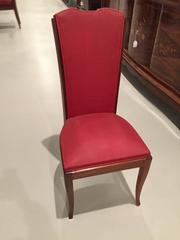 French Art Deco Walnut Dining Chairs, Set of Six in Leleu Style