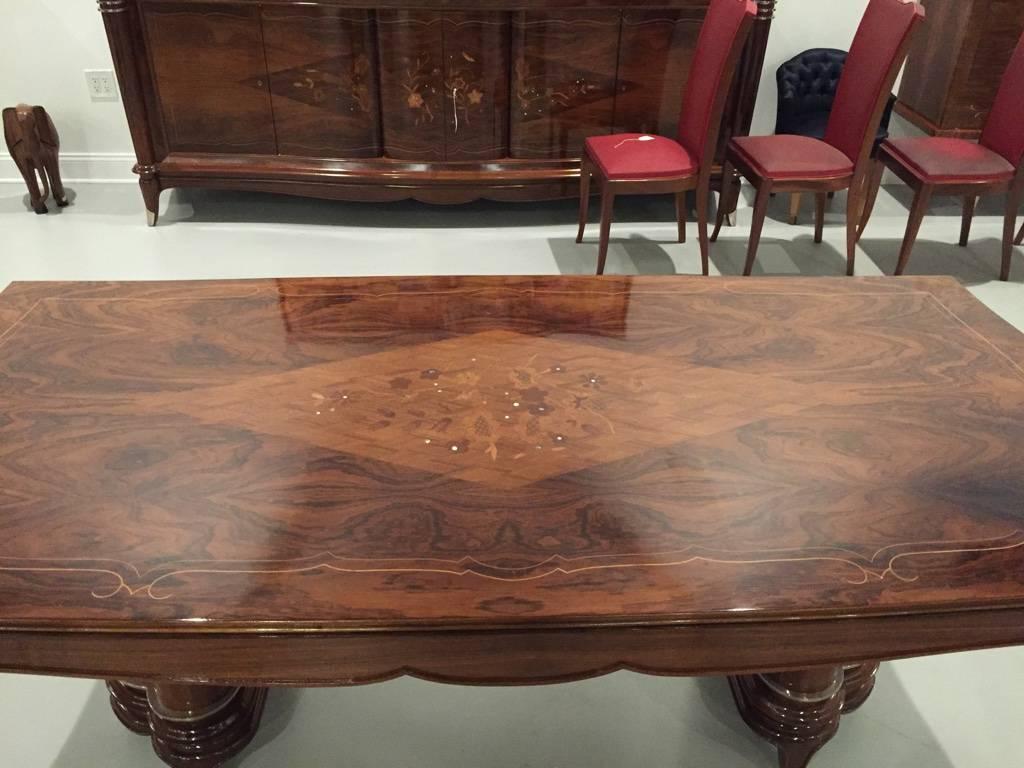 Jules Leleu Style Dining Table French Art Deco In Good Condition In North Bergen, NJ