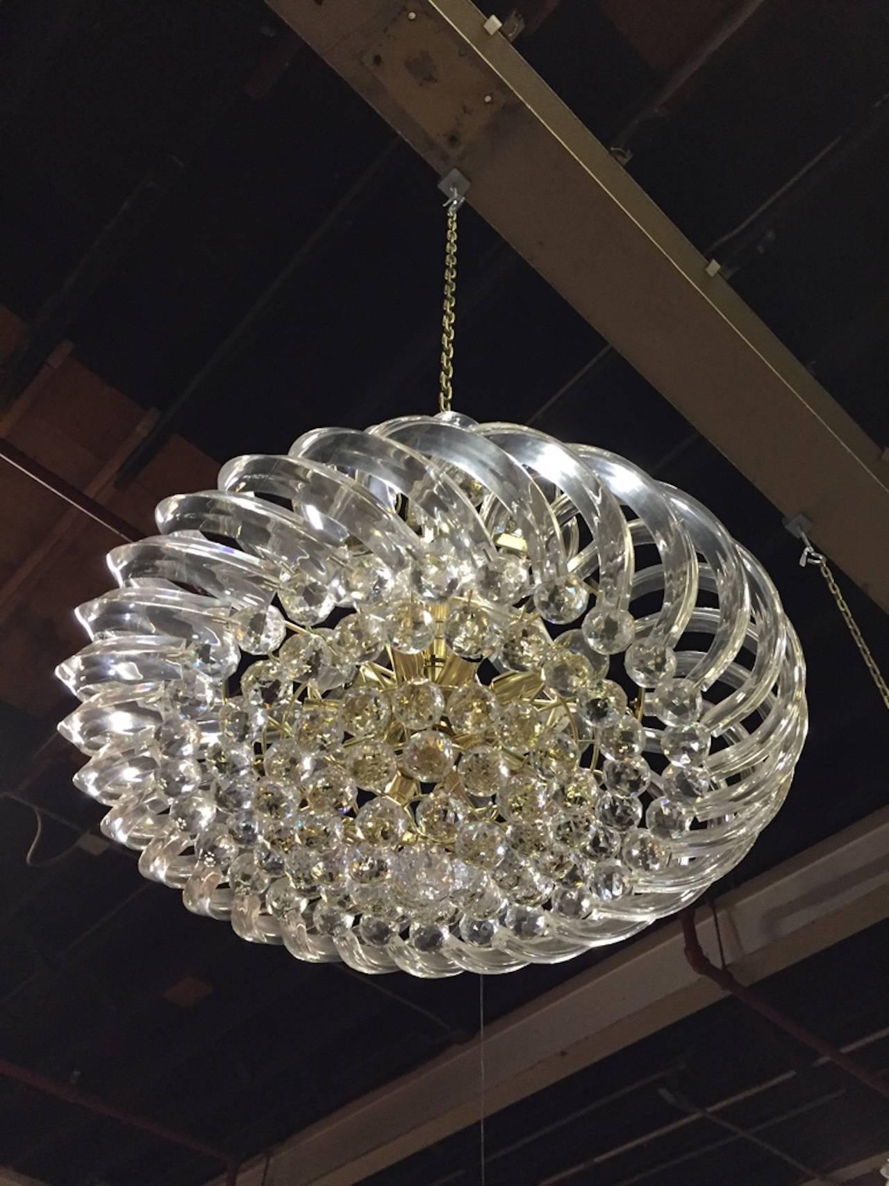 Mid-Century Modern Mid Century Chandelier Lucite and Decorative Balls For Sale