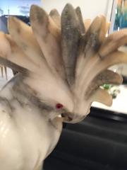 French Art Deco Alabaster Cockatoo Sculpture