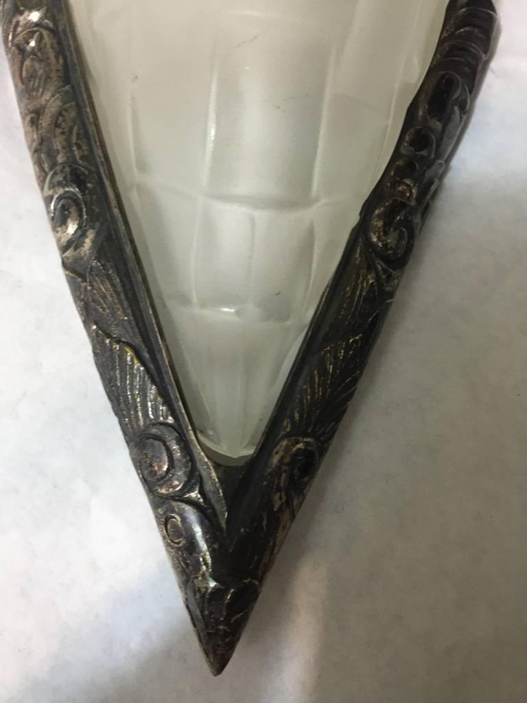 Metà XX secolo Coppia di applique francesi Art Déco firmate da Degue in vendita