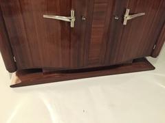 French Art Deco Buffet with Stunning Silver Hardware and Marble Top