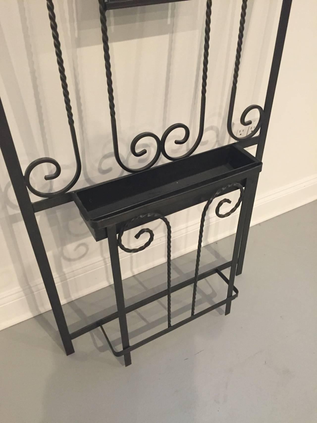 wrought iron hall stand