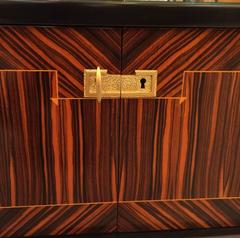 French Art Deco exotic macassar ebony vitrine / display cabinet