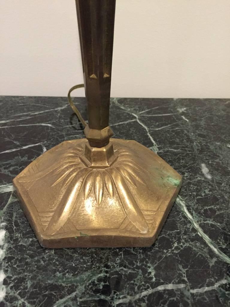 Pair of Signed G. Leleu French Art Deco Table Lamps 2