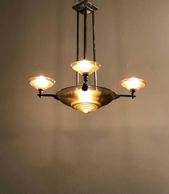Kronleuchter im französischen Art déco-Stil, signiert von Muller Freres