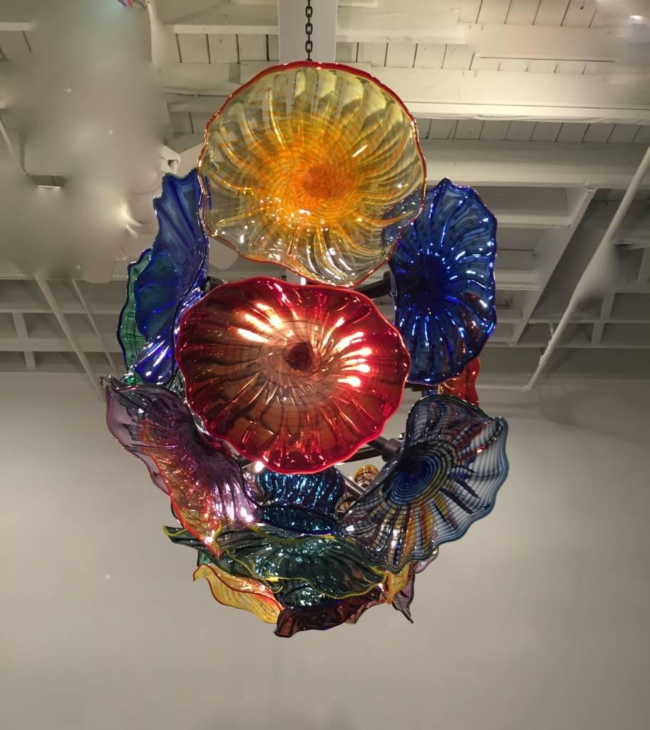 Contemporary Handblown Glass Chandelier