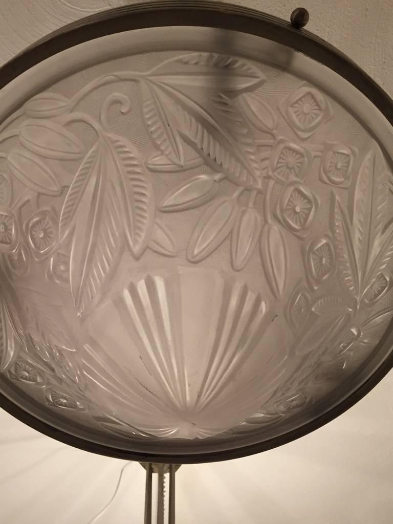 Lustre Art déco français en forme de cône signé par Lorrain Nancy France  en vente 4