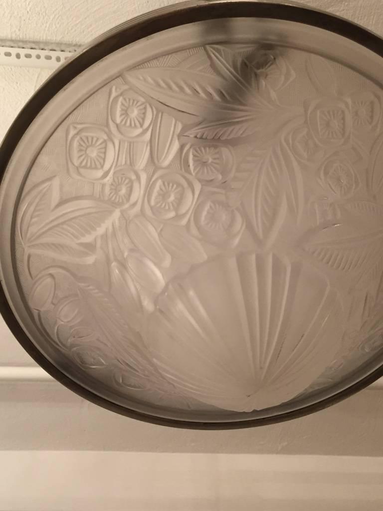 Lustre Art déco français en forme de cône signé par Lorrain Nancy France  en vente 5