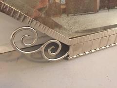 Espejo de pared francés Art Deco niquelado