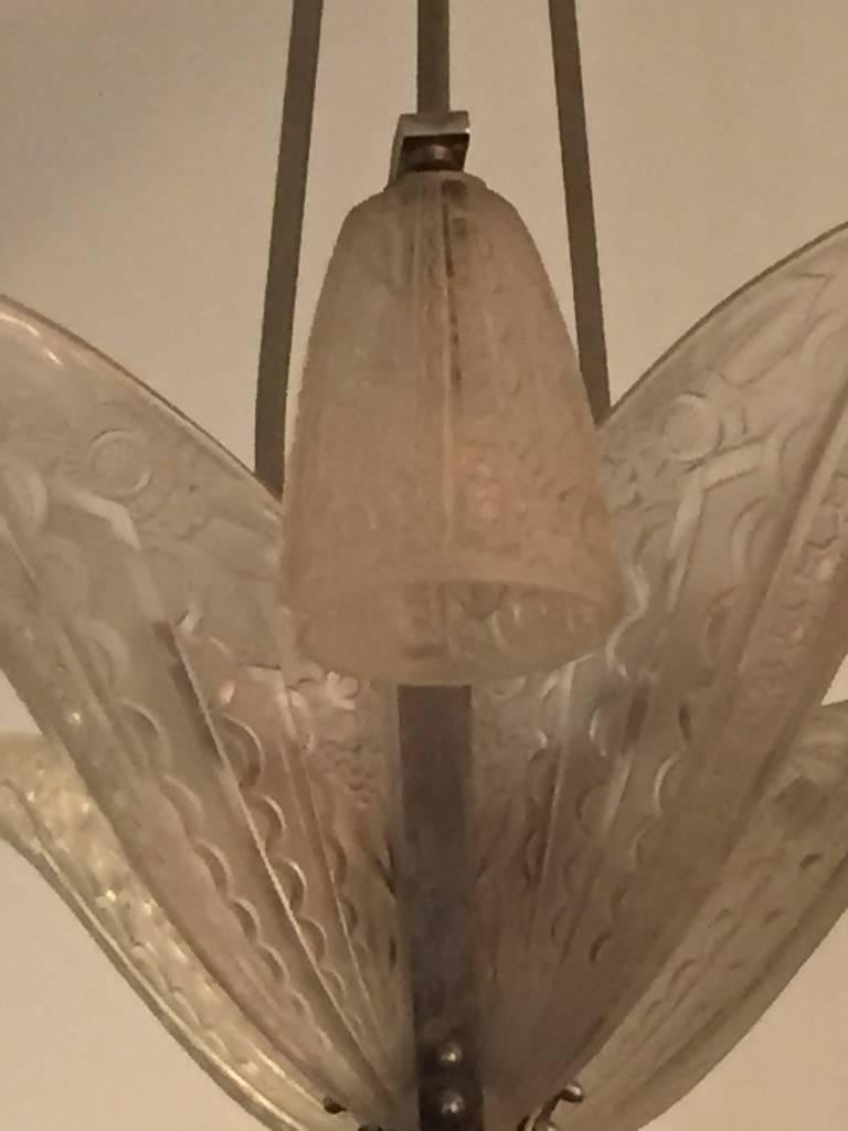 French Art Deco Chandelier by Donna Paris In Excellent Condition For Sale In North Bergen, NJ