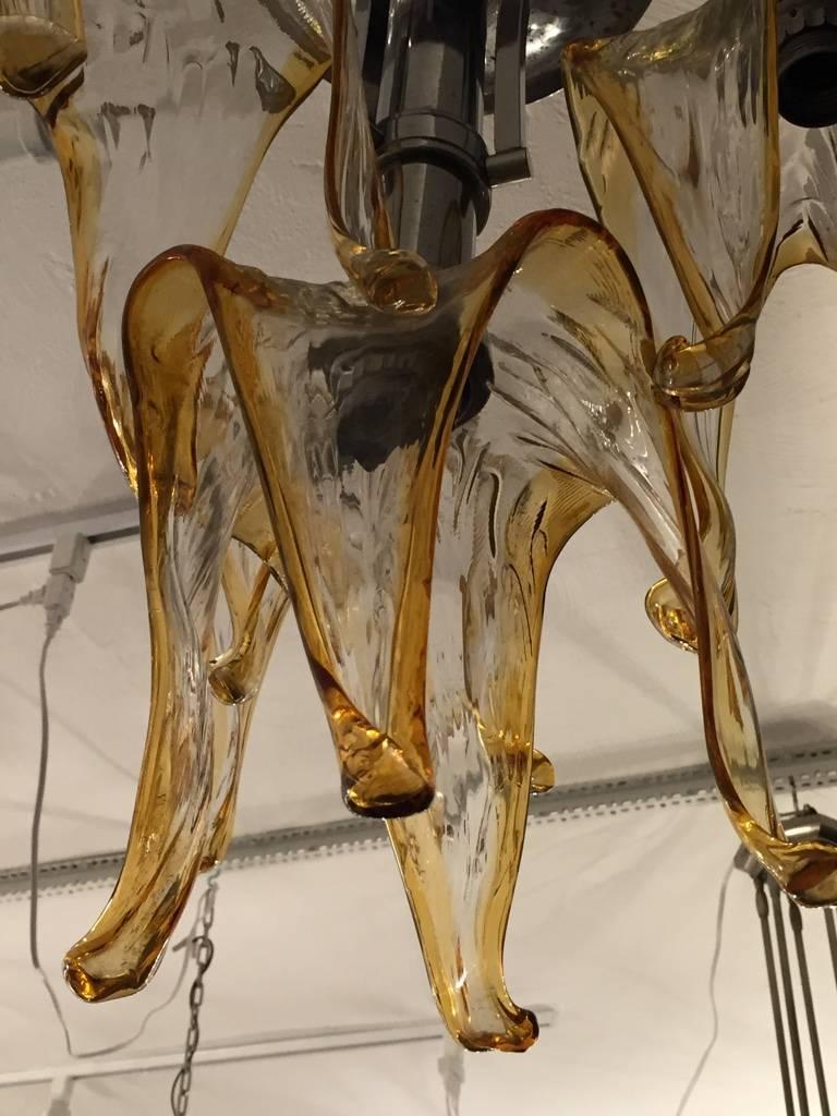 Lampadario italiano di Murano per Mazzega Murano In condizioni buone in vendita a North Bergen, NJ