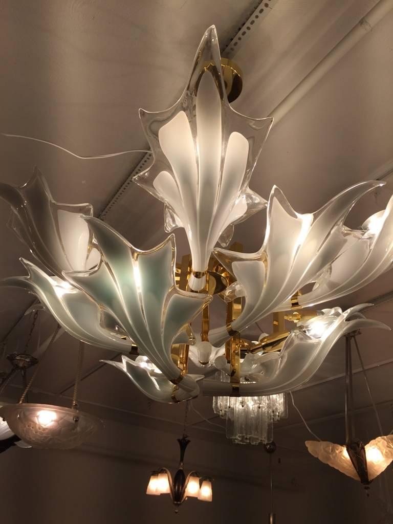 Italian Murano Mid Century Chandelier   1