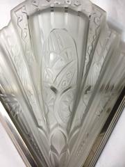 Coppia di lampade da parete a fiore Frontisi Art Deco francese