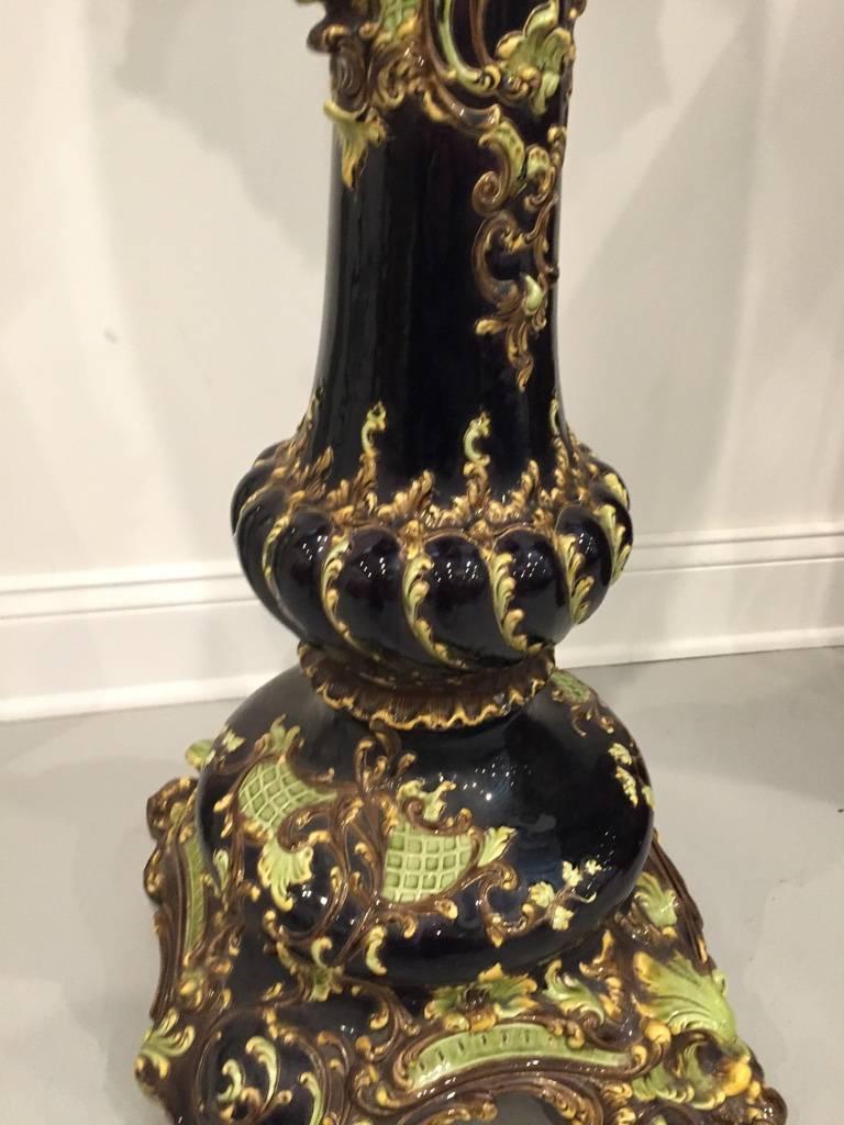 Late 20th Century Ornate Standing Flower Pot Holder For Sale