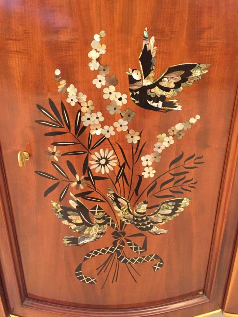 French Art Deco Mother-of-Pearl Inlay Butterfly Buffet by Jules Leleu For Sale 6