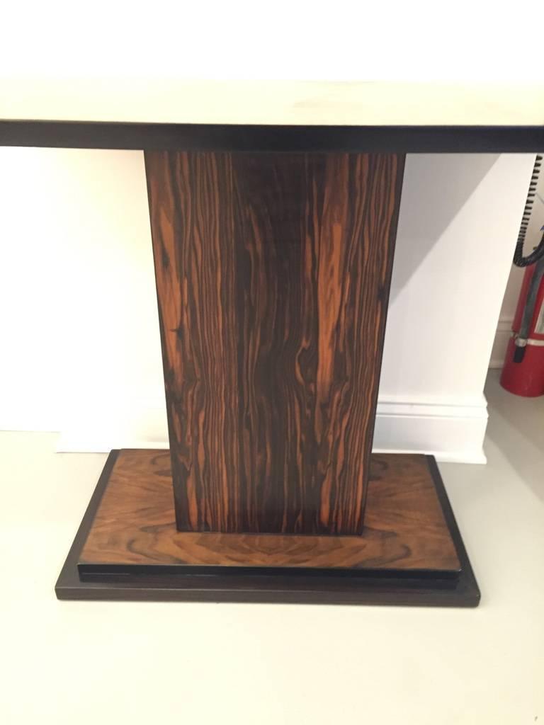 20th Century French Art Deco Macassar Ebony Console Table For Sale