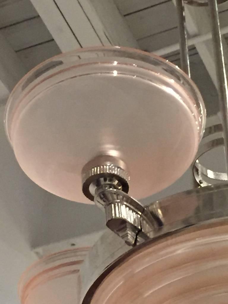 Lampadario Art Deco francese firmato da G Leleu in vendita 4
