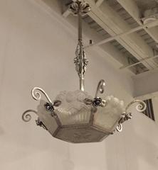 Gorgeous French Art Deco Chandelier by Jean Noverdy.