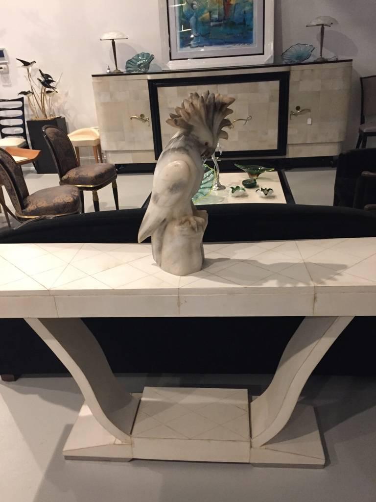 French Art Deco Parchment Console Table 6