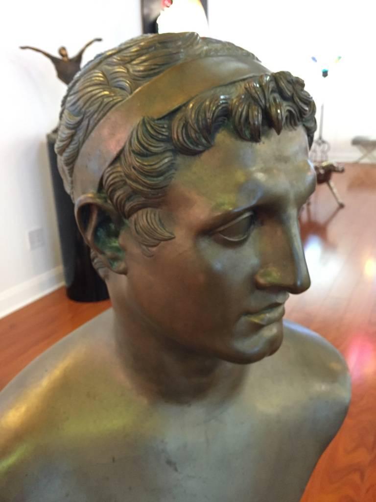 Early 20th Century Bust of Cesar Sab De Angelis Fils Naples, 1906 Bronze