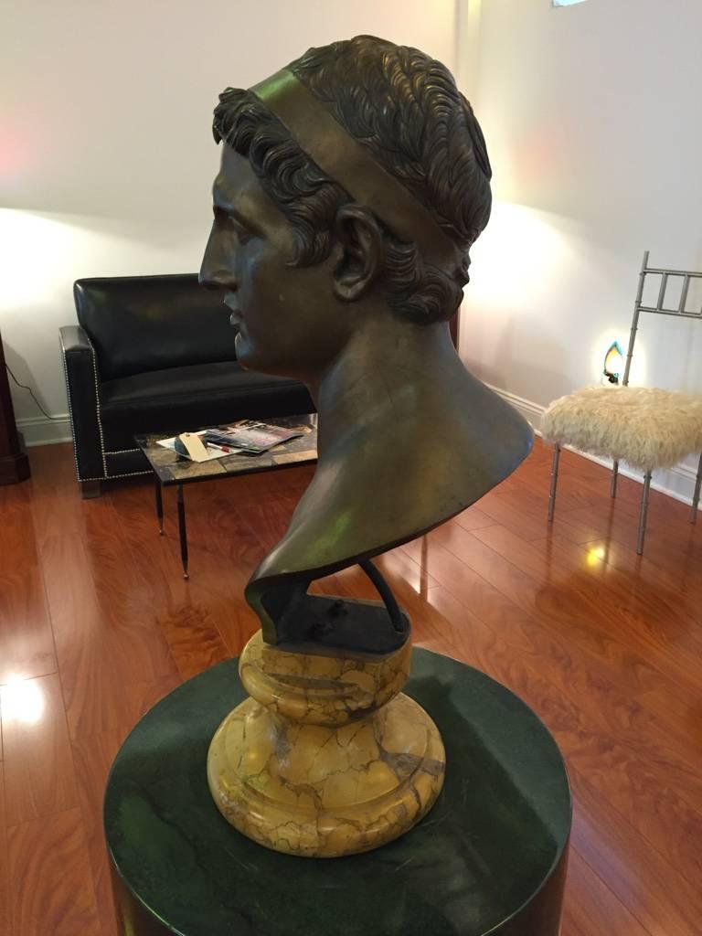 Bust of Cesar Sab De Angelis Fils Naples, 1906 Bronze 5