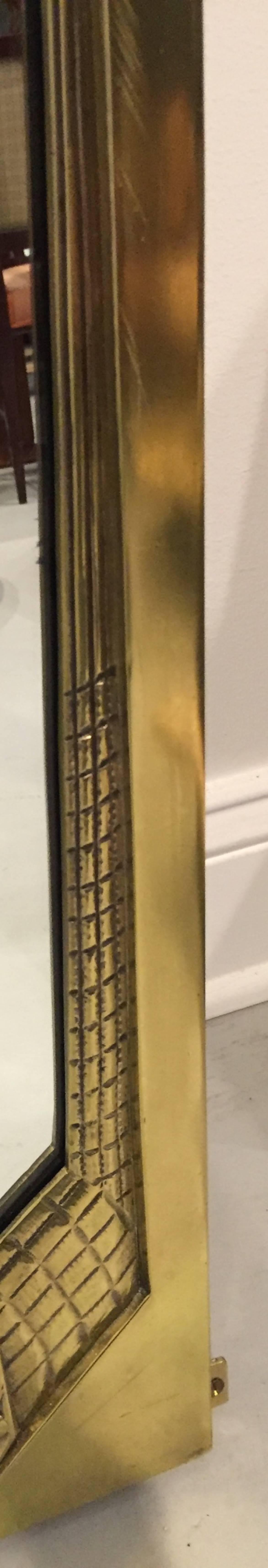 Specchio in ottone Art Deco francese In condizioni ottime in vendita a North Bergen, NJ