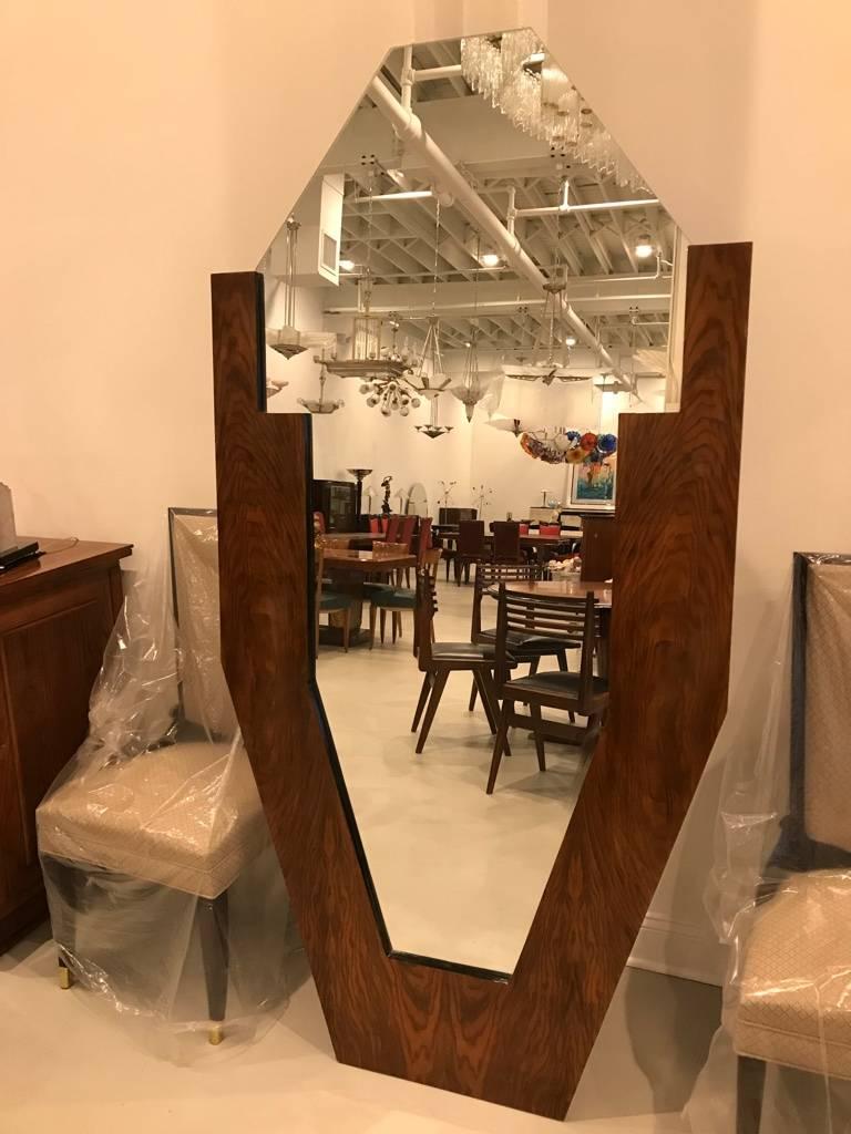 Specchio da terra francese Art déco in noce in vendita 7