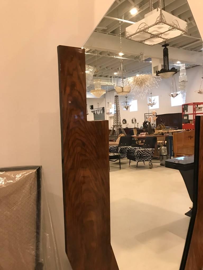 French Art deco walnut standing mirror For Sale at 1stDibs