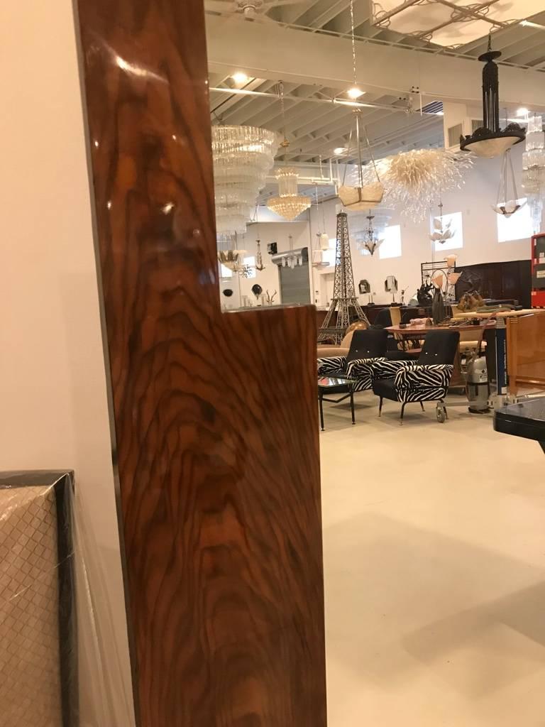 French Art deco walnut standing mirror  In Good Condition For Sale In North Bergen, NJ